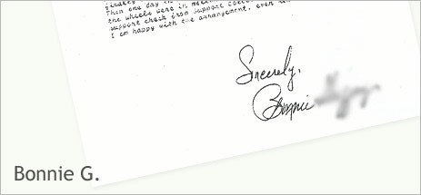 Bonnie G's letter