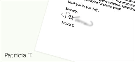 Patricia T's letter